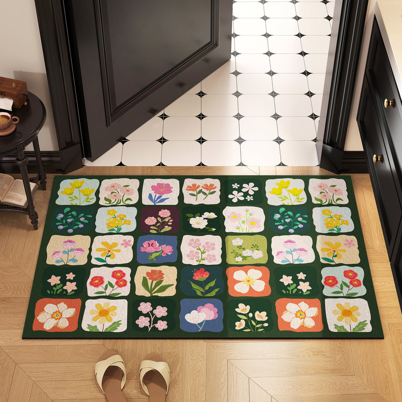 Cross-Border Pastoral Style High-End Floor Mat, Water-Absorbent and Quick-Drying Bathroom Door Mat, Shower Room Stain-Resistant Non-Slip Foot Mat Cross-Border Pastoral Style High-End Floor Mat, Water-Absorbent and Quick-Drying Bathroom Door Mat, Shower Room Stain-Resistant Non-Slip Foot Mat