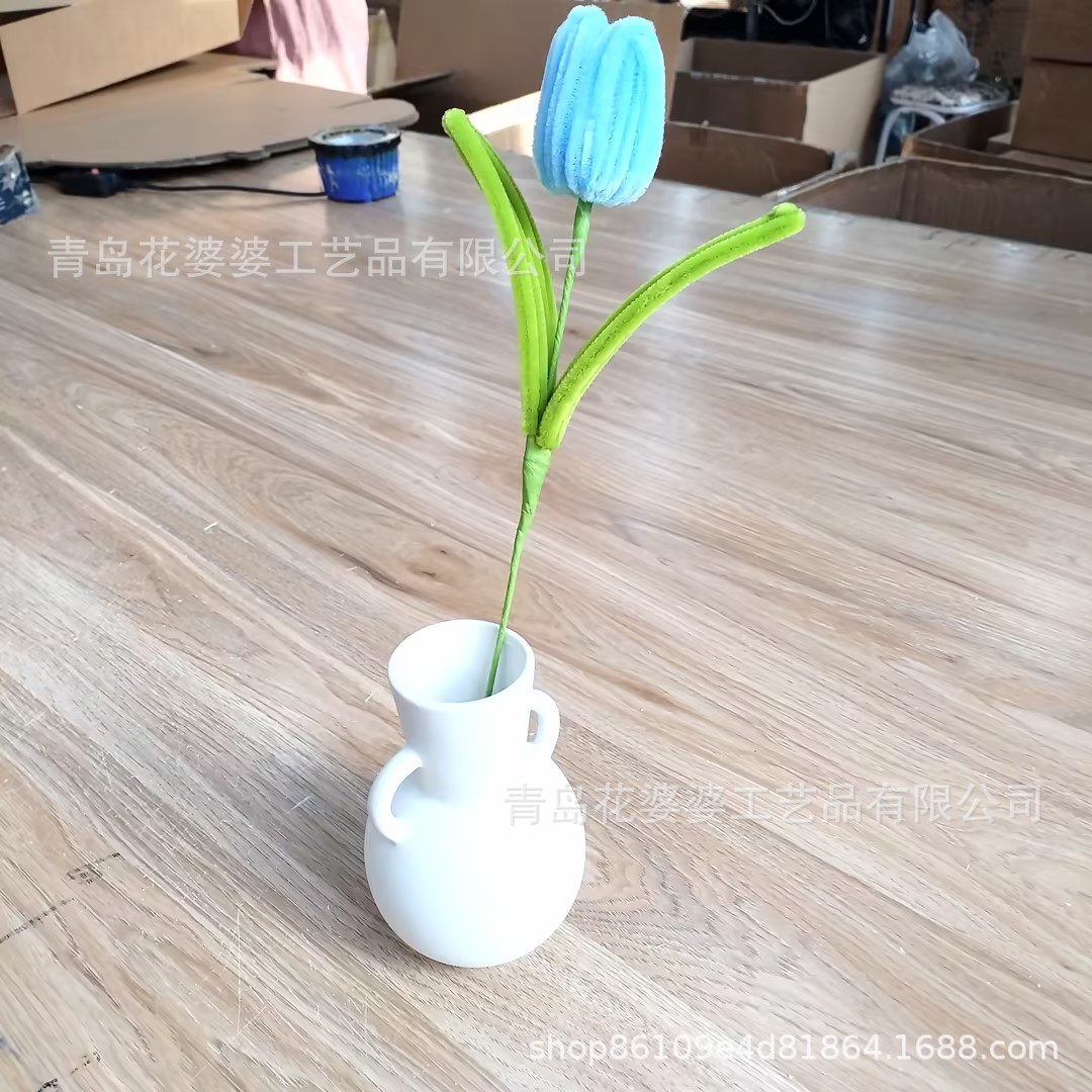 Flores de simulación de palo de torsión al por mayor dulces hechos a mano color flores de tulipanes flores falsas regalos de vacaciones decorativas para el hogar