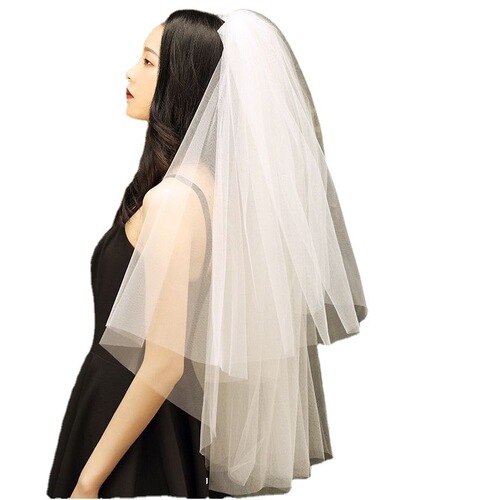 Veil Bridal Headwear Photo Internet Celebrity Super Fairy Style Internet Celebrity Photo Props Double Layer Simple Travel Photography Wedding Veil