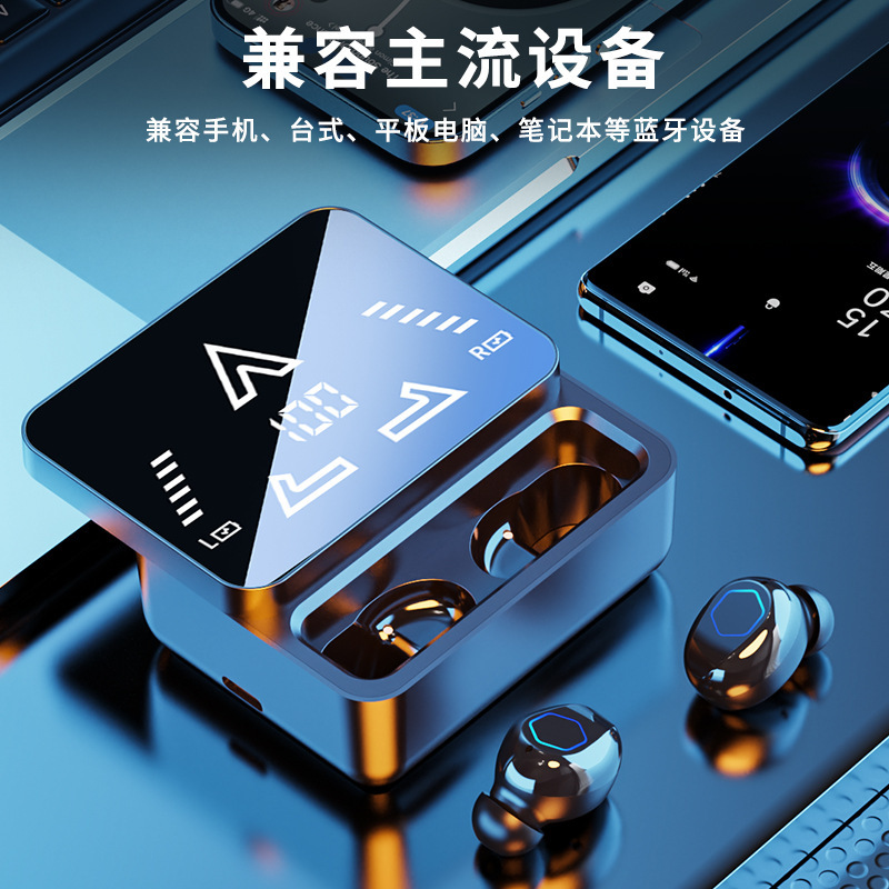M48PRO Bluetooth ヘッドセット デジタル ディスプレイ プッシュ カバー 144 言語 AI 翻訳 TWS 長いバッテリー寿命インイヤー タイプ C 新しいスタイル|undefined