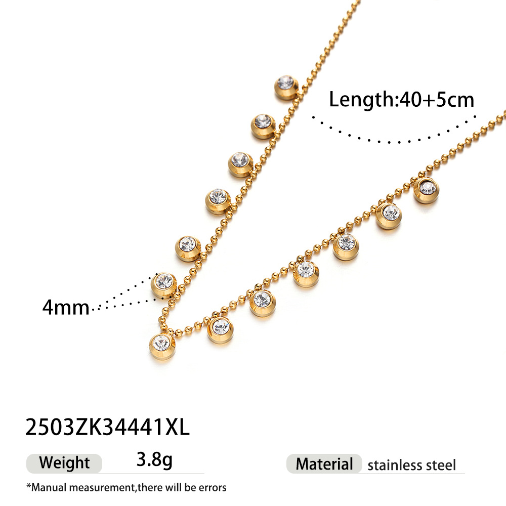Taena Europa y América Acero inoxidable Galvanoplastia 18k Collar de acero de titanio y oro Lujo ligero, nicho, estilo explosivo, collar de cadena simple transfronterizo