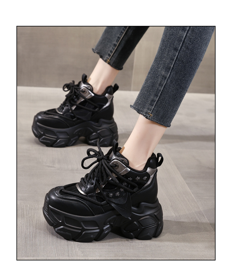 Giày sneaker nữ chunky đế dày phong cách thể thao mùa thu đông — Màu be chi tiết 15