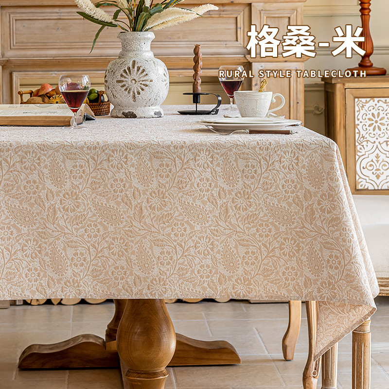 2025新型クロスボーダー専用テーブルクロス家庭用装飾テーブル布フランス模造麻茶何巾テーブル布卸売り|undefined