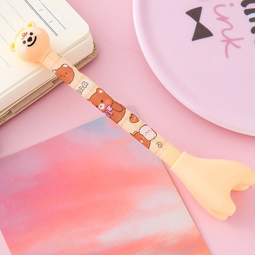 Oso de cuello largo creativo bolígrafo de góner bolígrafo de modelado de oso de dibujos animados papelería linda bolígrafo de agua para estudiantes bolígrafo de oficina bolígrafo de firma