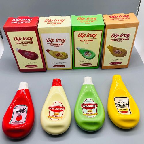 Creative squeeze ketchup bottle shape sauce dish ceramic soy sauce dish mustard dish vinegar dish sauce dish