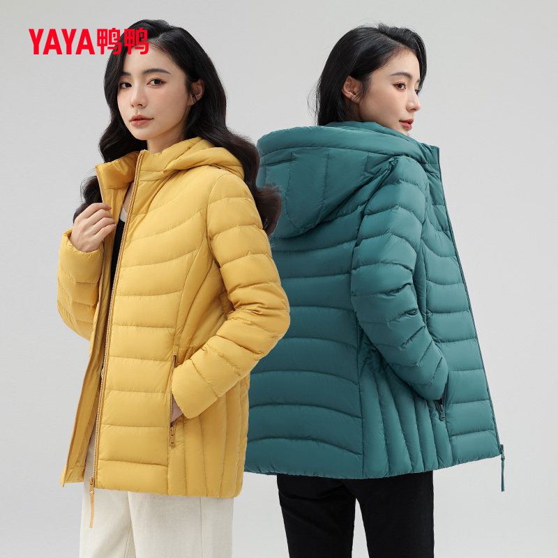 Ducky Ducky 2025 Autumn/Winter Women's Lightweight Short Slim Fit Hooded down Jacket Fashionable Simple Slimming Coat J