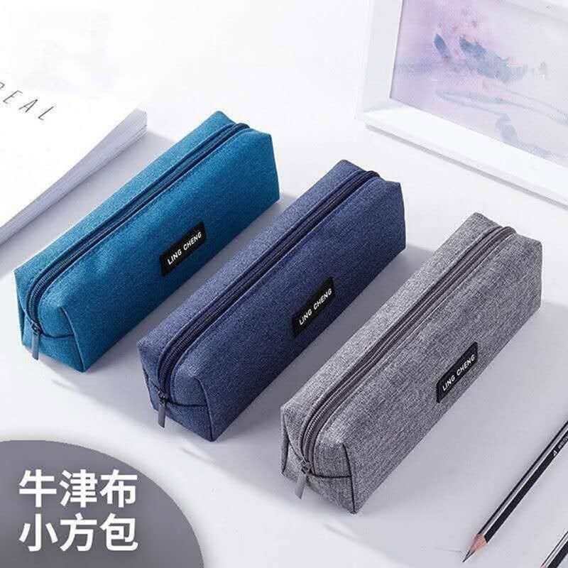 Large-Capacity Pencil Case Ins Korean Style Pencil Case for Elementary School Students, Simple Stationery Bag for Junior High School Students, Double-Layer Stationery Box Pencil Case