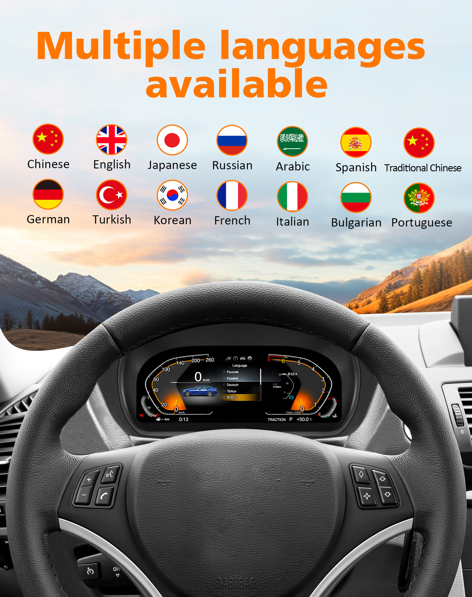 Suitable for BMW 1 Series E81 E82 E87 E88 2004-2011, modified to a high-definition large-screen full LCD instrument panel