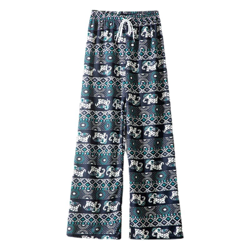 Внешняя торговля широкие брюки со слоном на весну и лето с высокой талией дозирующие свободные прямые повседневные брюки Таиланд новые женские