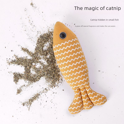 Cat Toy Funny Azabu Fish Toy Self-Happy Cat Toy Containing Cat Mint Cat Toy Pet Cat Mint Toy