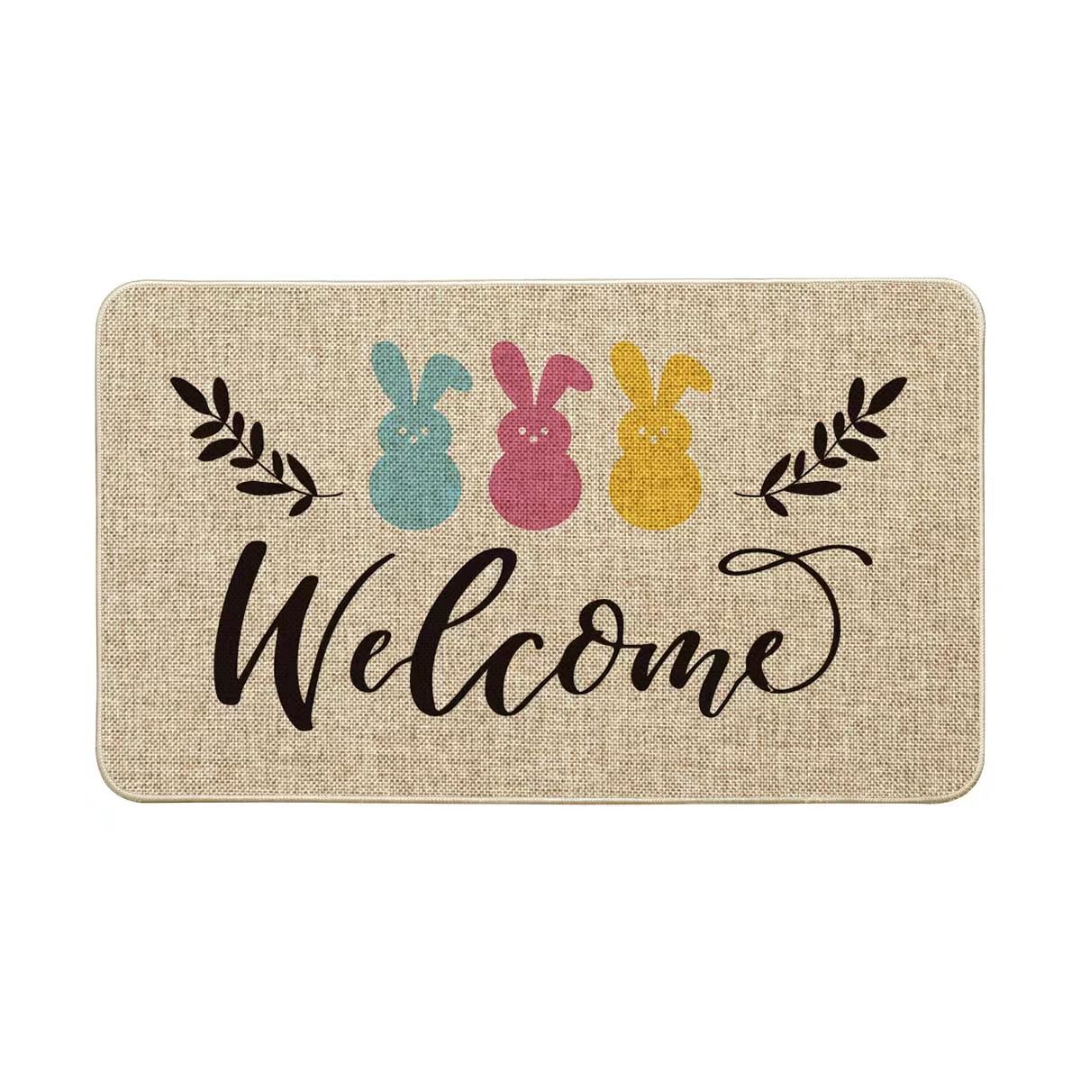 Transfronterizo de Amazon conejo de Pascua alfombra de piso decorativa Flor de camión alfombra de puerta de interior y exterior alfombra de pie de pasillo al por mayor