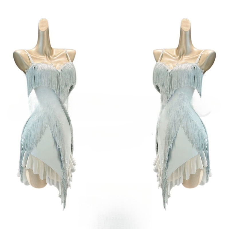 Latin Dance Costume with Tassels, Performance Competition Dress, New Dance Outfit with Straps and Backless Design for Adult Women Latin Dance Costume with Tassels, Performance Competition Dress, New Dance Outfit with Straps and Backless Design for Adult Women