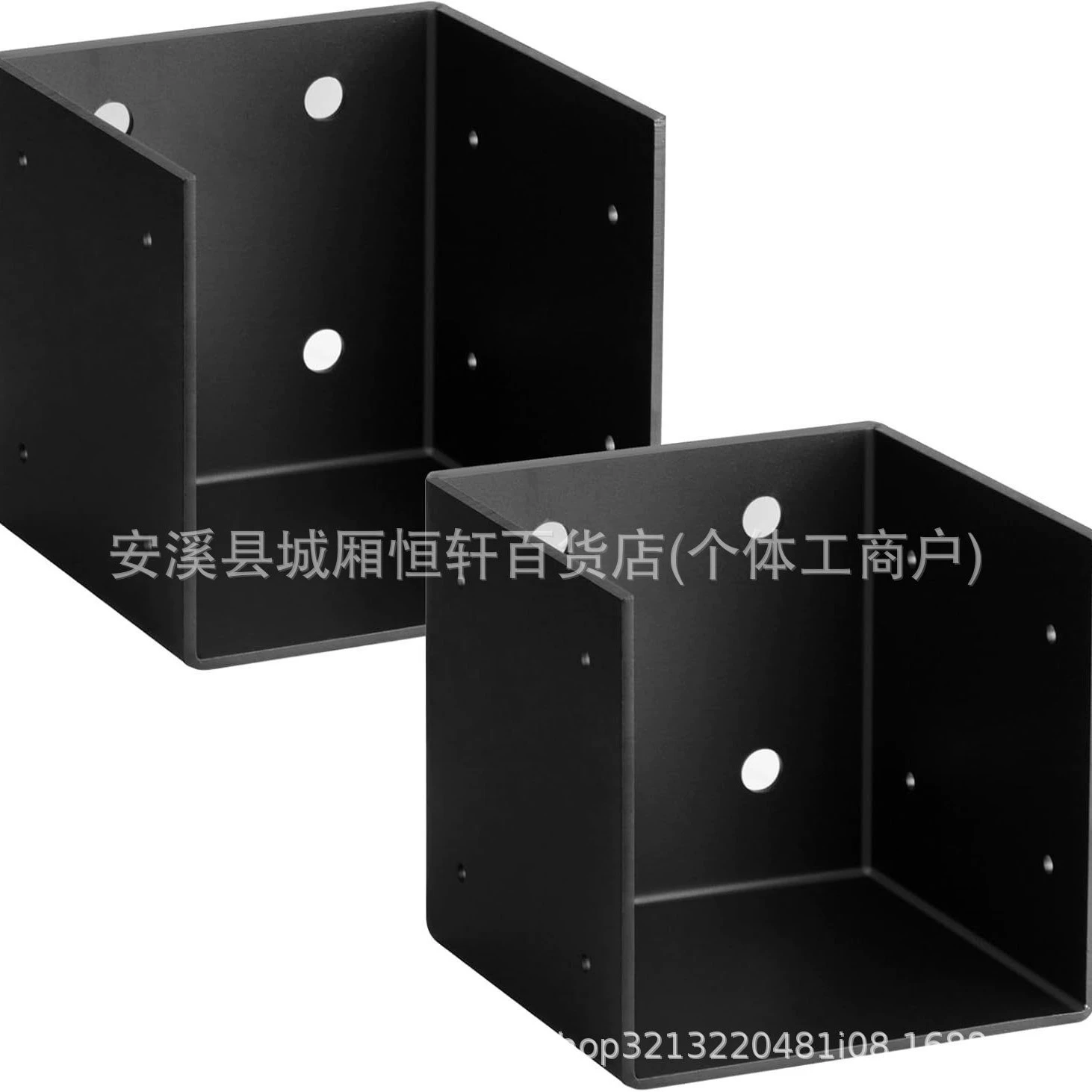 Настенный кронштейн с рамкой из ротанга 6x6, внутренняя ширина: кронштейн балки 5-1/2", черный.