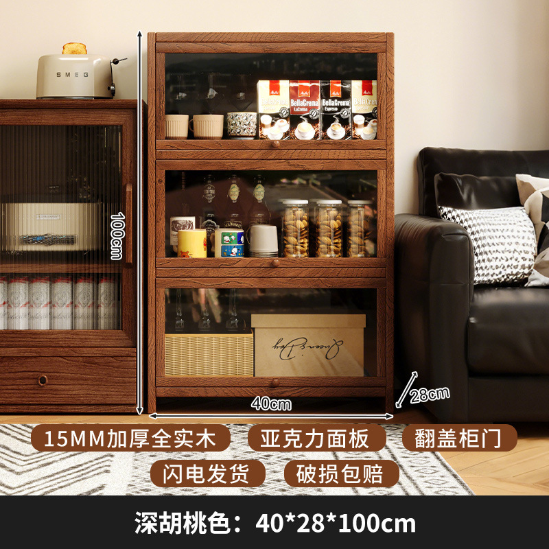 Portavasos de madera de estilo medio, mesa de comedor, estante de almacenamiento de tazas, taza de café, taza de agua, taza de té, armario de almacenamiento a prueba de polvo