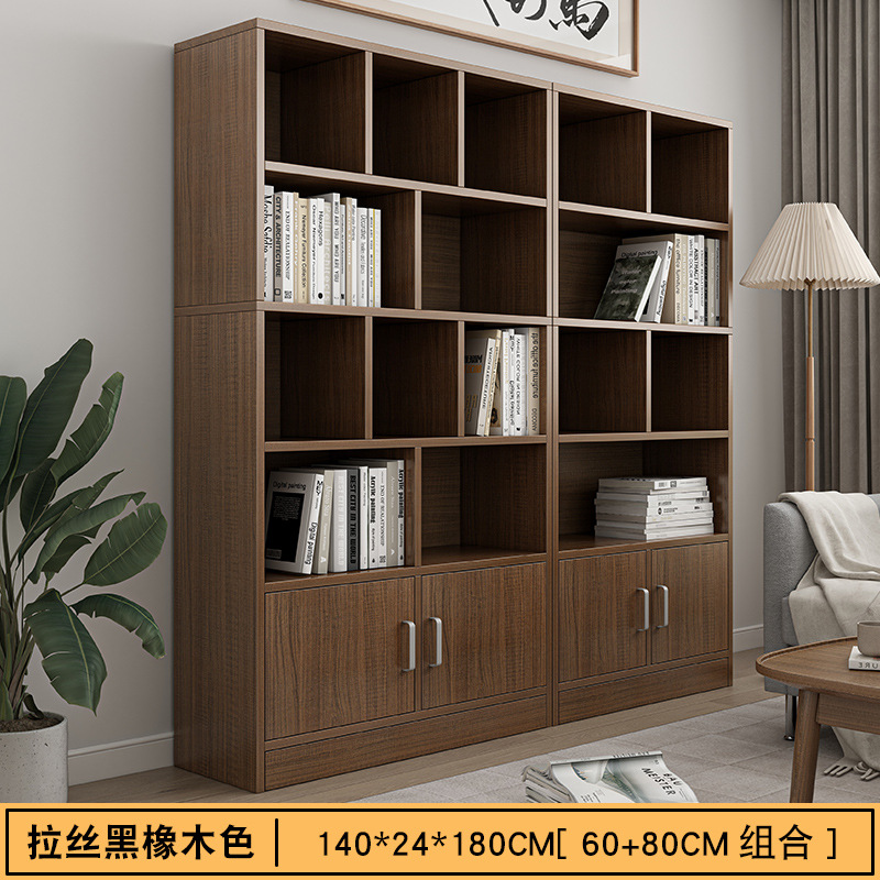 Estante de libros simple contra la pared sala de estar de oficinas multicapa almacenamiento de exhibición estante doméstico estante de libros de piso para estudiantes