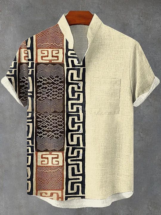 2025 Amazon Europa y América nueva moda transfronteriza casual todo fósforo cuello alto camisa de manga corta para hombre MB1