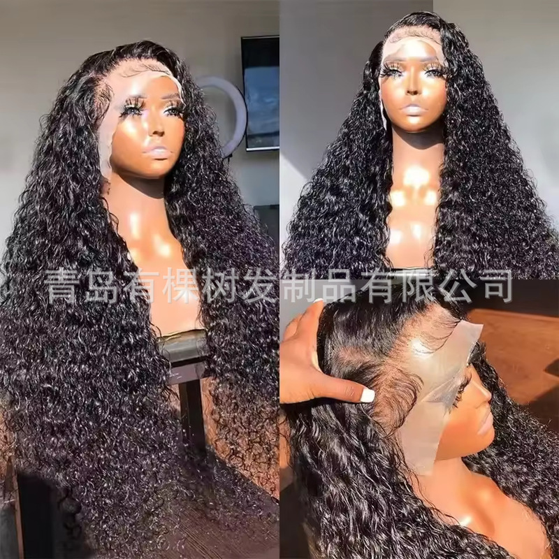 Cross-Border European and American Style Women's Lace Front Small Curly Wig, Matte Synthetic Long Curly Hair, Semi-Hand-Woven Wig Cap Cross-Border European and American Style Women's Lace Front Small Curly Wig, Matte Synthetic Long Curly Hair, Semi-Hand-Woven Wig Cap