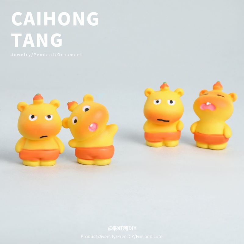 树脂卡通实色水豚噜噜公仔 创意造景配件DIY饰品钥匙配件混装批发|undefined