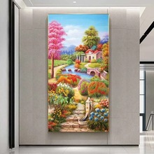 蒙娜丽莎十字绣2024新款线绣客厅梦幻家园风景自己绣手工花园小屋