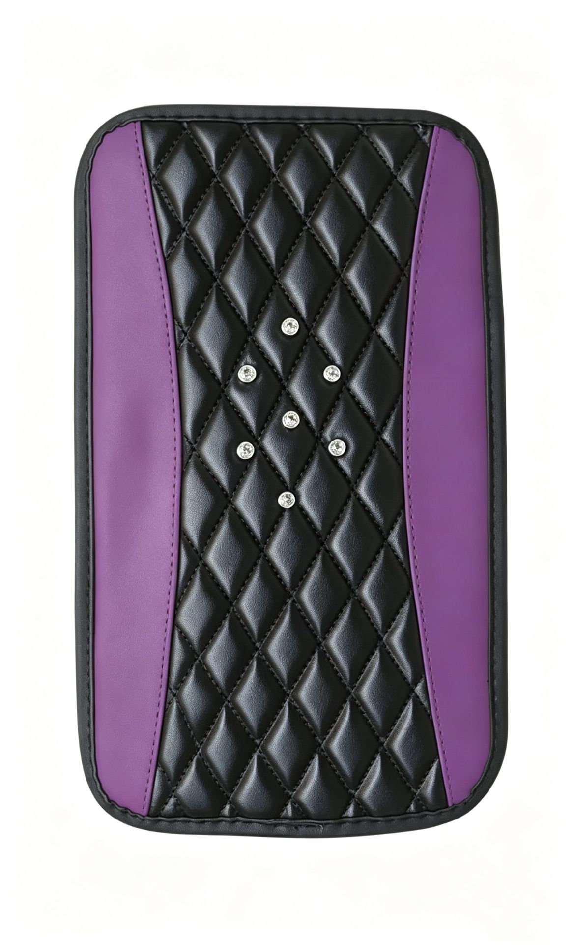 Cross-border car armrest box cover, spliced diamond pattern, universal for all seasons, breathable and non-slip center console mat, car accessories wholesale
