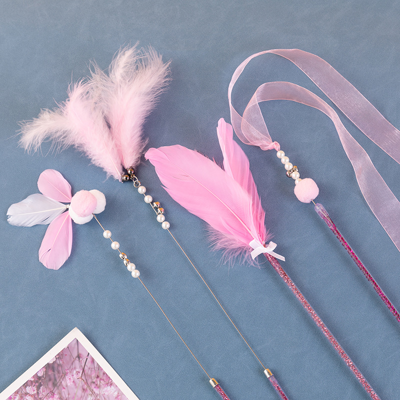 Cat Toy funny cat stick self-Hi fairy funny cat stick long rod bite-resistant feather with Bell funny cat toy cat supplies