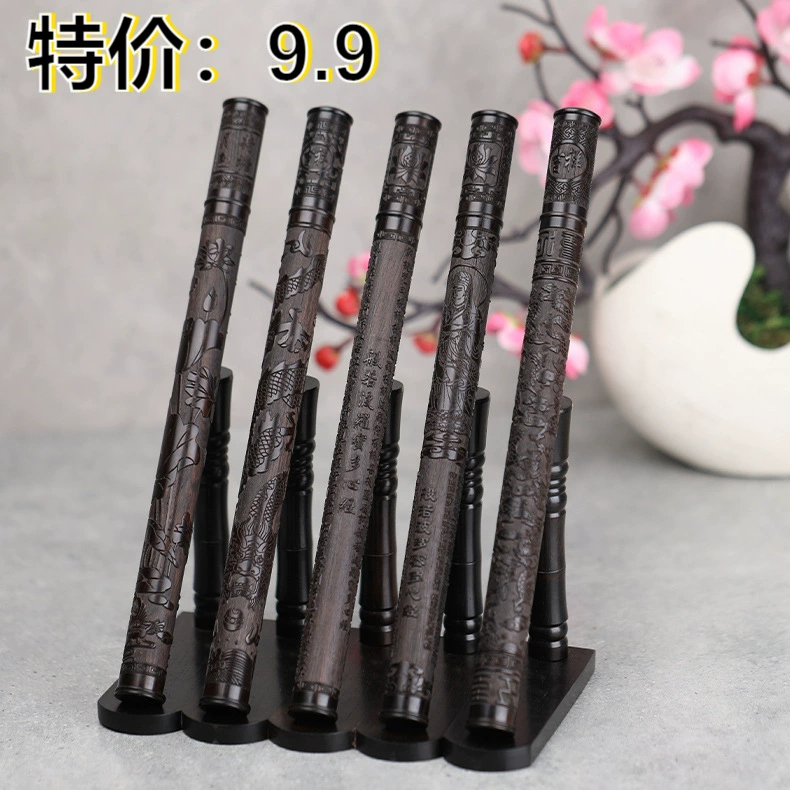 Эбеновая длинная 10 г бочка для благовоний с трубкой для благовоний Бытовая деревянная резьба по дереву бочка для благовоний набор благовоний