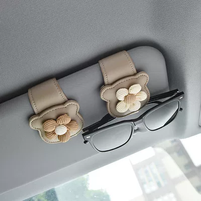 Car Glasses Clip/Bill Clip Holder Multifunctional Leather Car