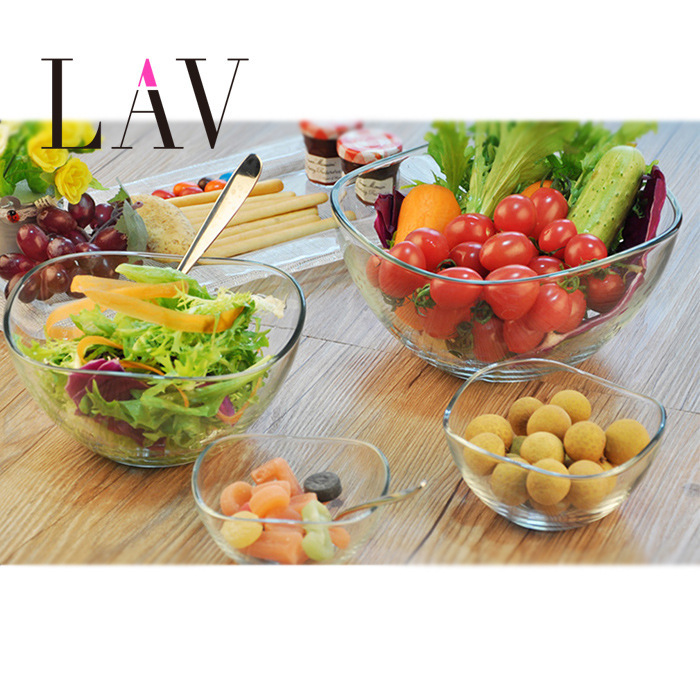 Imported Fruit Bowl Snack Cooking Salad Bowl Glass Lead-Free Fruit Plate Light Food Restaurant Snack Dessert Bowl Seasoning Bowl