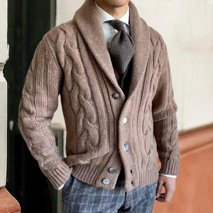 Knitted Cardigan��ʽӢ���W���Կ����I�L��Ť��ë������