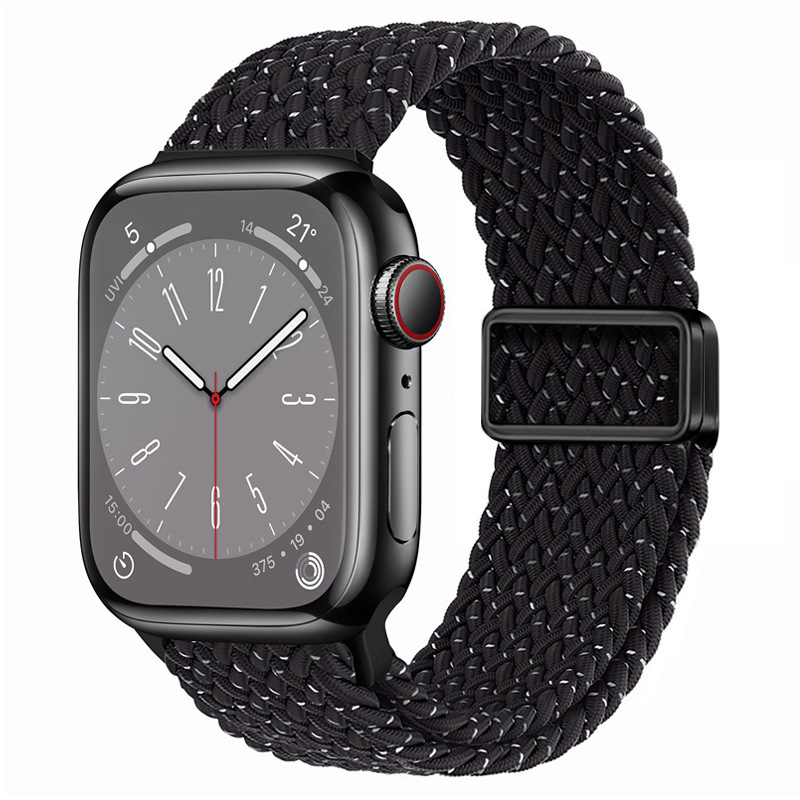 适用ApplewatchS11苹果表带磁吸扣尼龙弹力编织iwatch10手表表带|undefined