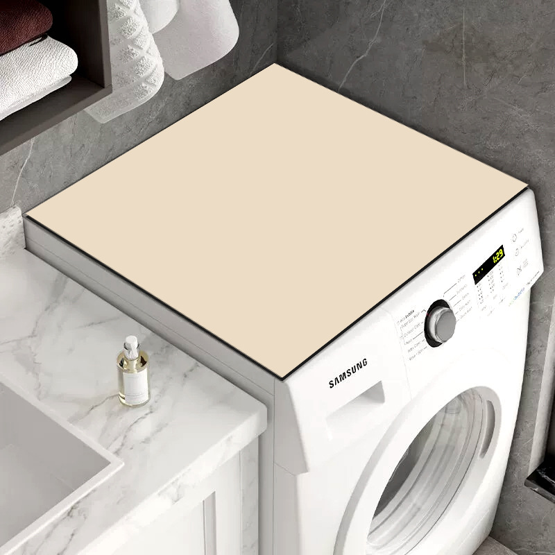 Color sólido tambor de barro de diatomeas lavadora cubierta de protección solar moderna simple absorbente de secado rápido almohadilla de polvo refrigerador cubierta de polvo paño