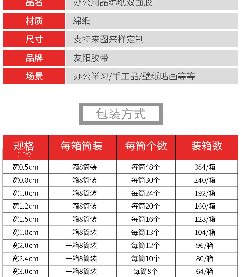 双面胶文具绵纸学生办公用品 不留痕多规格双面胶批发详情4