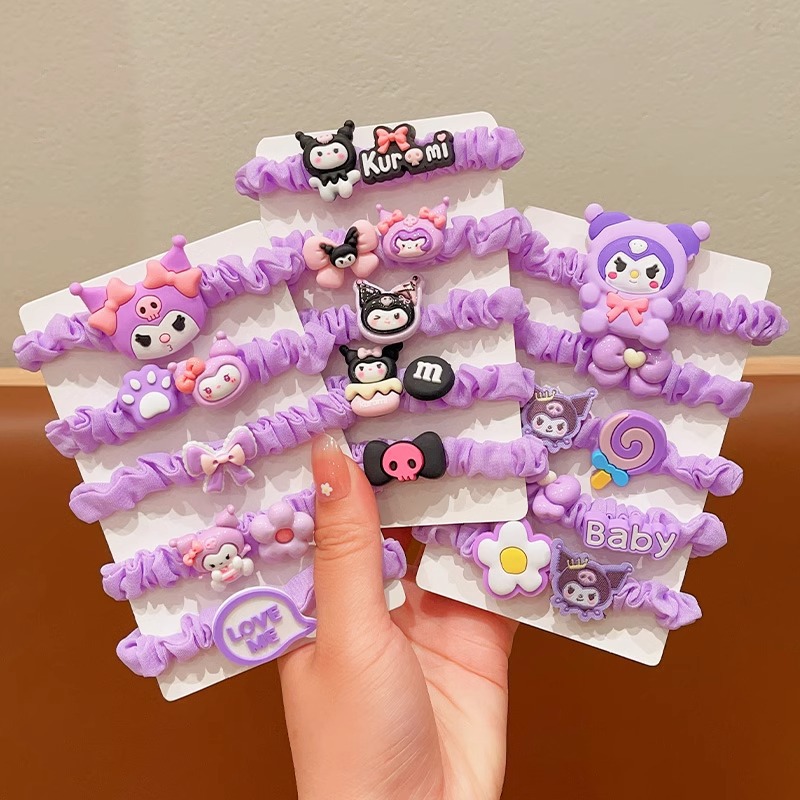 lindas cuerdas de cabeza de Kulomi niñas anillo de cabello dulce de alto valor facial cuerdas de cabello de niñas atar cabello correa de goma anillo de intestino delgado