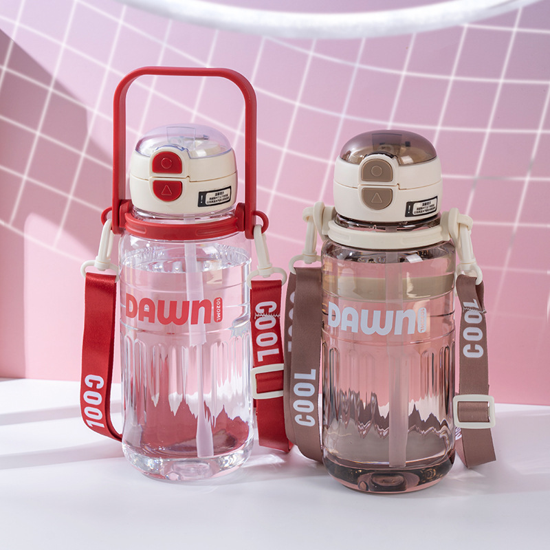 Yitong nueva taza de agua portátil doble boca de bebida taza de plástico deportes estudiantes taza espacial 1020ml fábrica al por mayor