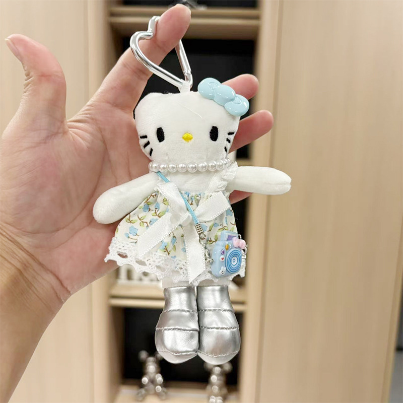 长腿kitty毛绒挂件玩偶可爱kt猫书包包包挂饰钥匙扣娃娃公仔批发|undefined