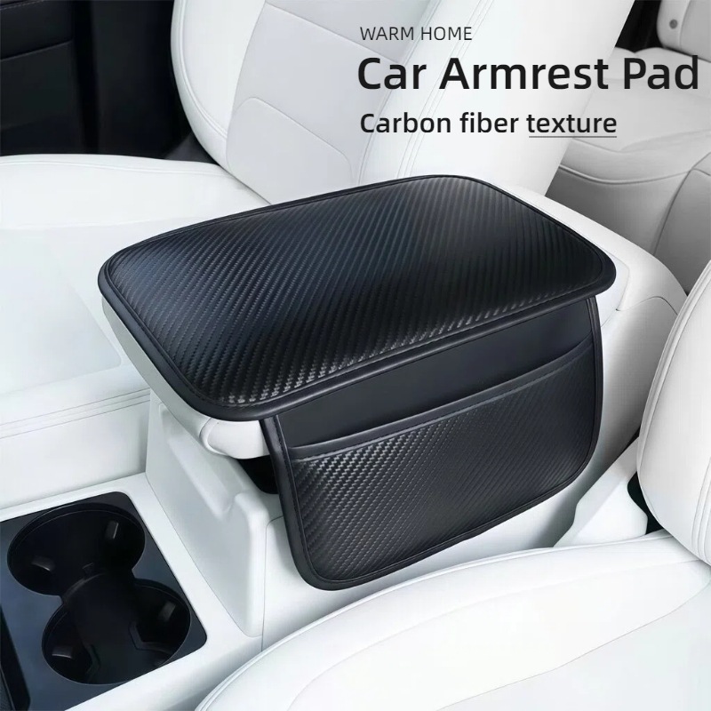 Car Armrest Box Heightening Pad, Car Central Armrest Box Cover, Multifunctional Storage Bag, Nappa Leather Car Accessories