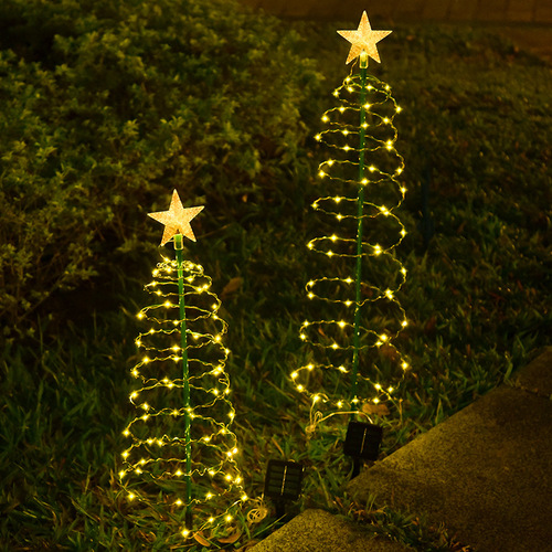 New solar iron Christmas tree lights led outdoor waterproof courtyard garden festive atmosphere decorative lawn lights