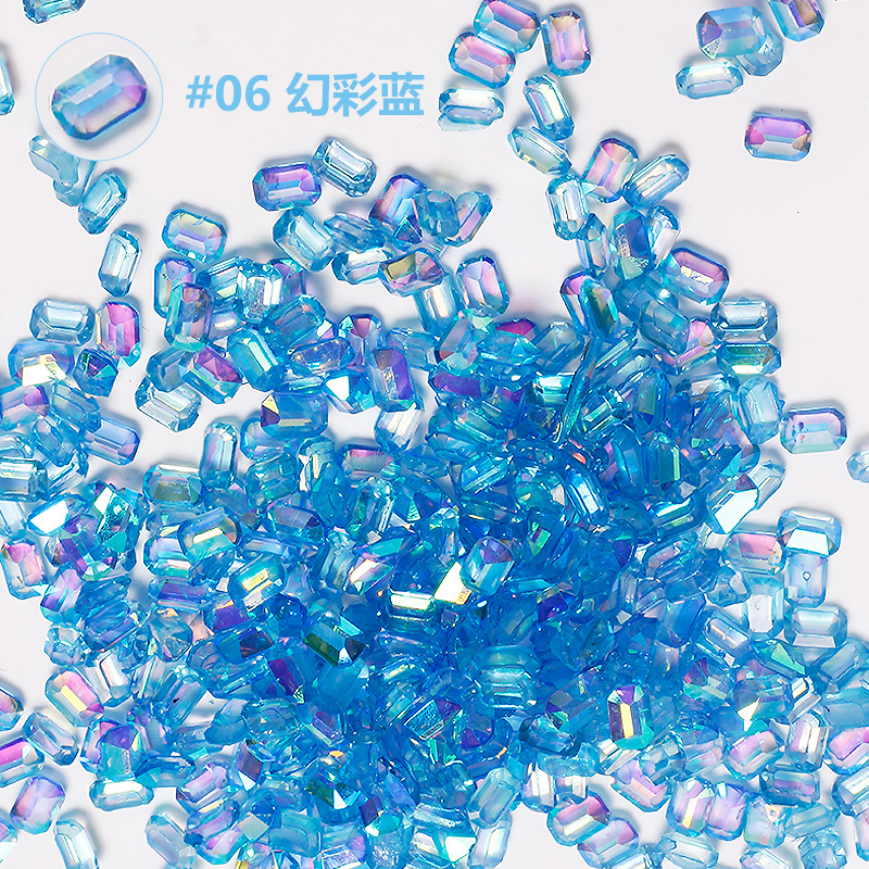 Uña aurora de color fantasma cubos de hielo pequeños taladros cuadrados nuevos colores de azúcar de hielo de forma especial taladro accesorios de joyería de uñas 100