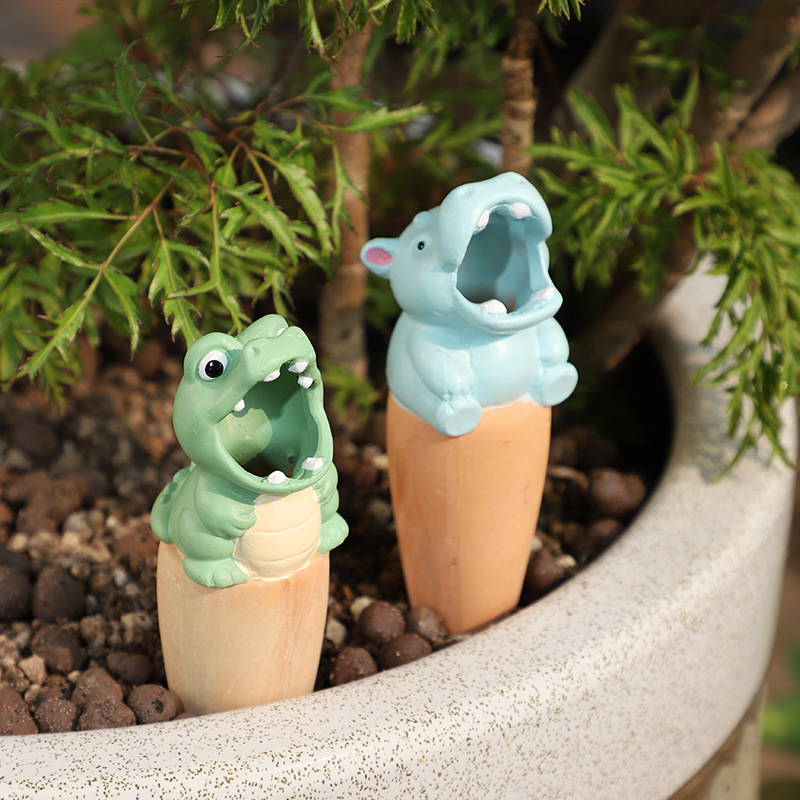 Chậu Cây Resin Dụng cụ thấm nước tưới cây tự động hình hoạt hình, bình tưới cây tự động, chậu cây (RG-42)