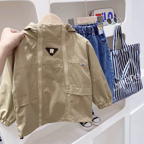 Boys' windbreaker spring and autumn 2024 new fashionable Korean style baby tops children's autumn jackets boys' coats