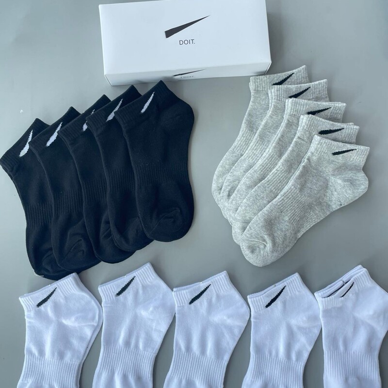 Suwan Next Boxed Socks, Solid Color, 5 Pairs, Sports Ankle Socks, Low-Cut Invisible, Suitable for All Seasons, Unisex, Wholesale