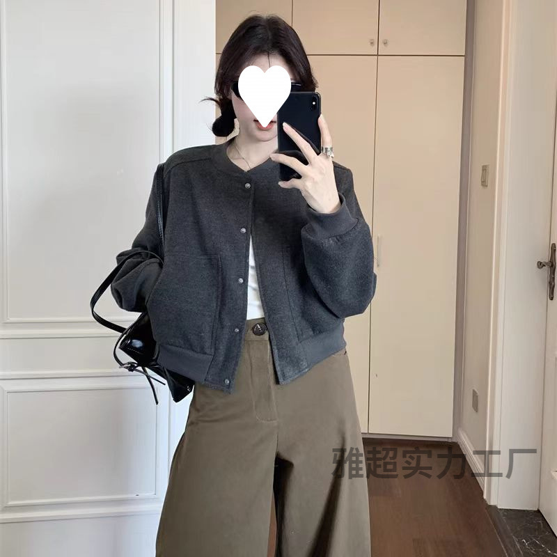 Autumn retro short baseball design jacket