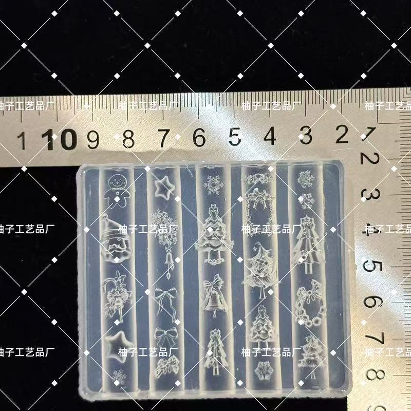 インターネット有名人クリスマスネイルアートシリコーン型 3D 立体彫刻サンタクロースクリスマスツリー接着剤ネイルジュエリー研削ツール|undefined