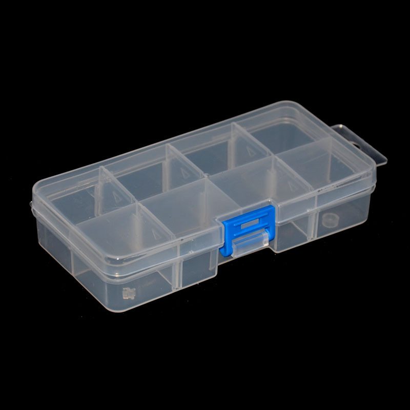 701八格透明塑料盒螺丝收纳盒五金储物盒元件盒电子零件盒 可拆卸