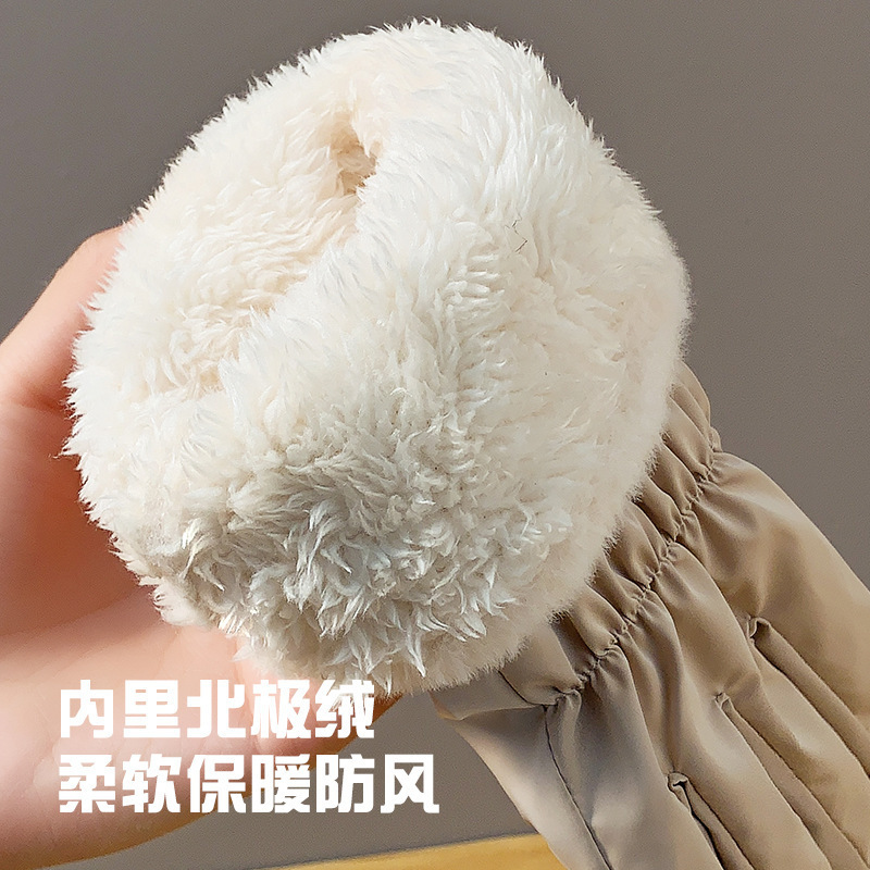 秋冬季女士时尚可爱加绒加厚防风防寒棉骑行户外辛集滑雪保暖手套|undefined
