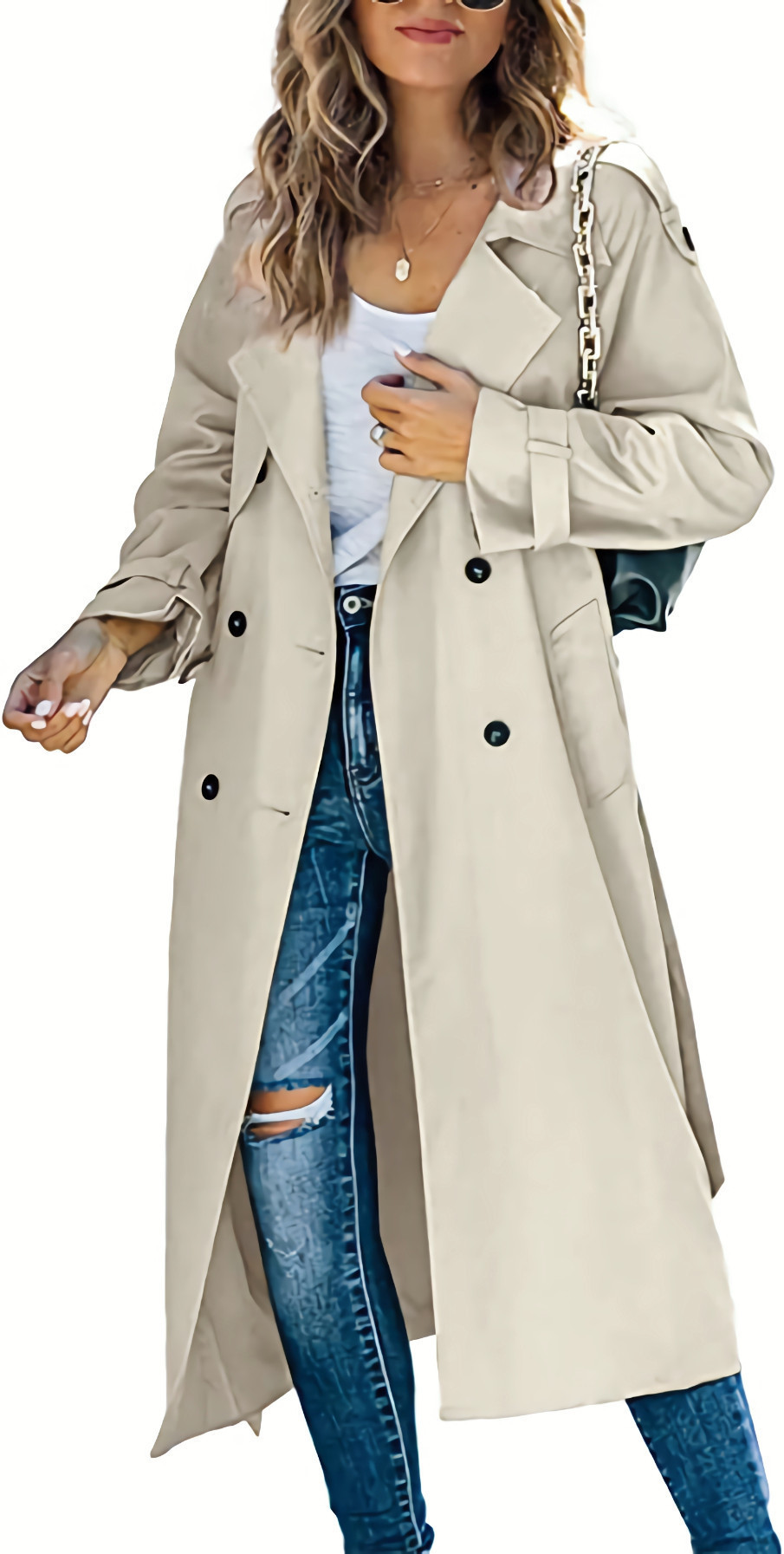 Commute Solid Color Single Breasted Coat Trench Coat display picture 3