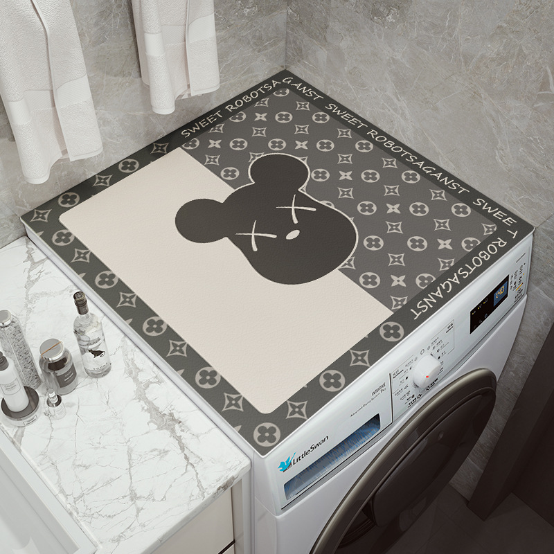 Tambor lavadora cubierta de tela almohadilla automática a prueba de polvo protector solar impermeable mesita de noche de cuero horno microondas refrigerador cubierta de tela toalla