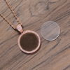 Copper accessory hip-hop style, round photo frame for beloved suitable for men and women, brand zirconium, European style