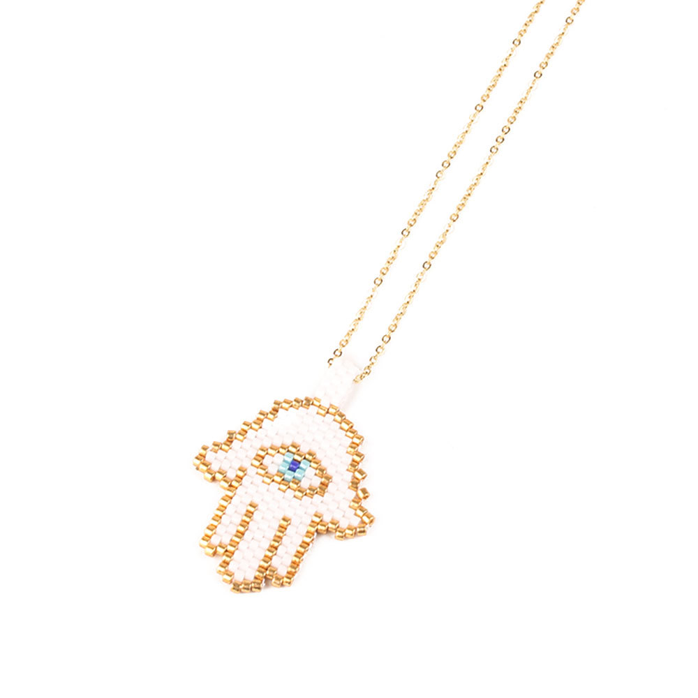 fashion palm eyes woven necklace