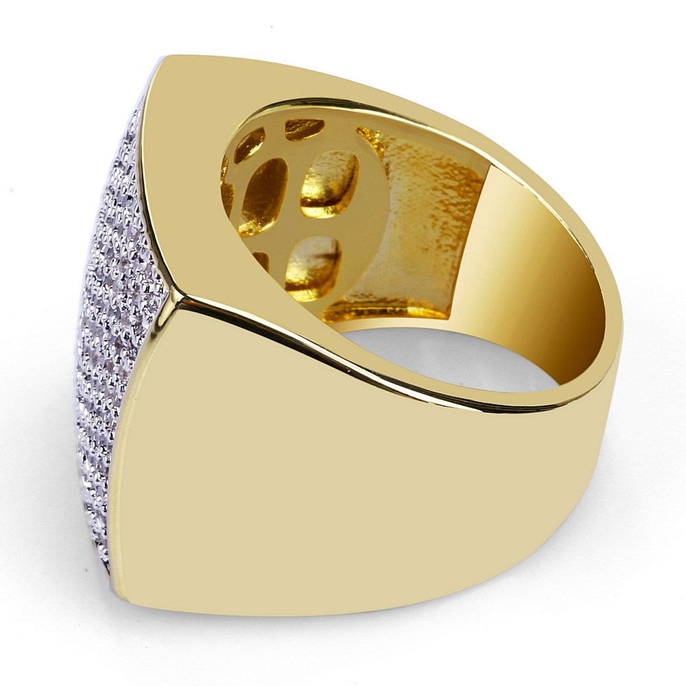 Men's Cuban Link Square Ring With Full Diamonds Hip Hop Style_voghion.com
